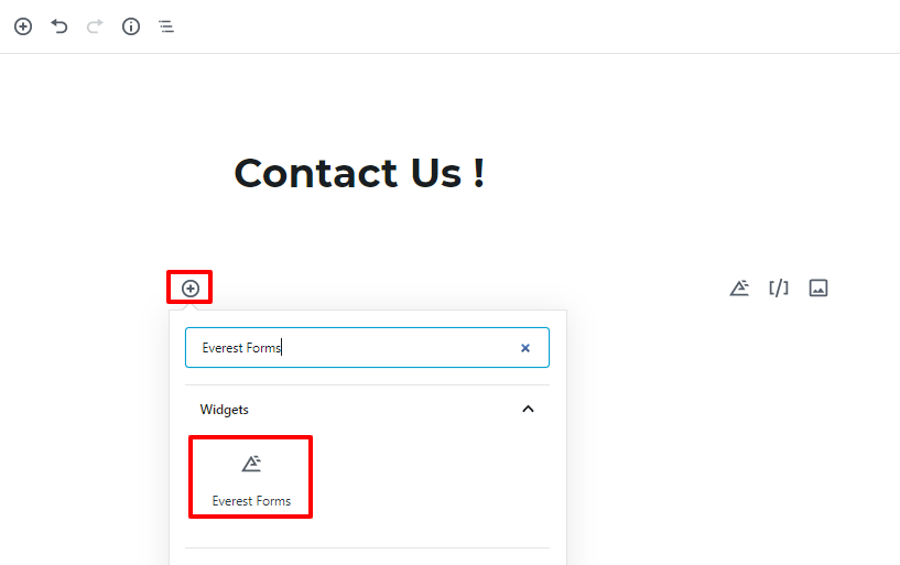 add Contact form