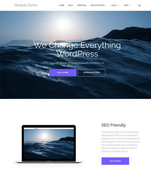 Shapely Free Responsive WordPress Theme