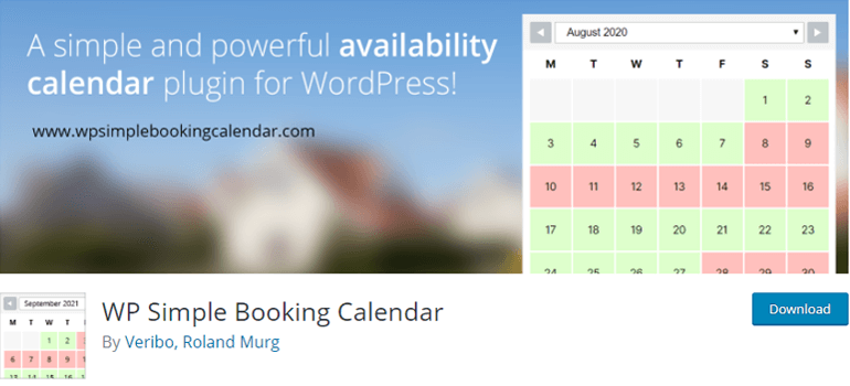 WP Simple Booking Calendar Plugin