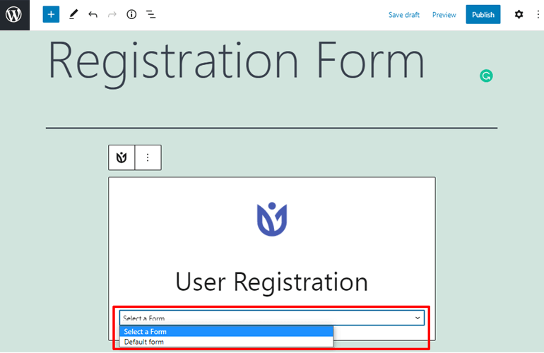 Select a Form Allow Users to Post on WordPress
