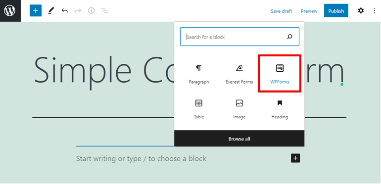 WPForms Block