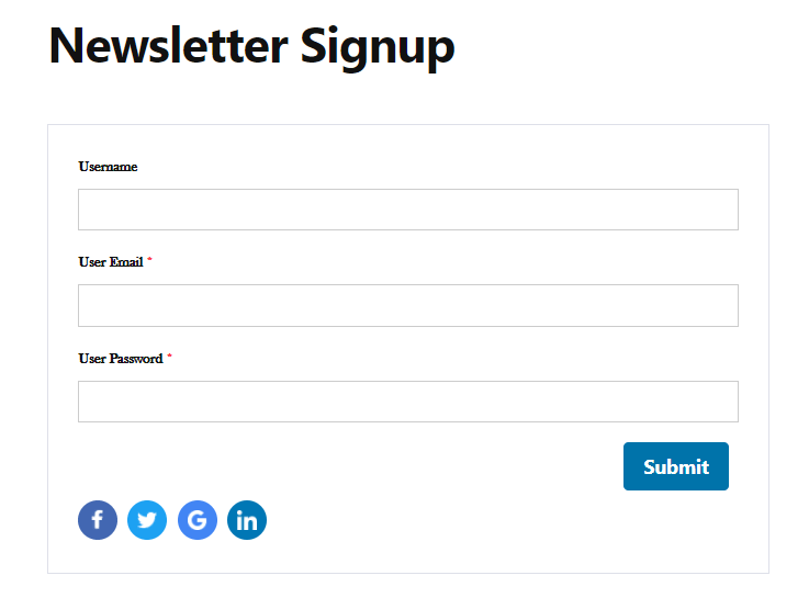 Sign up Page