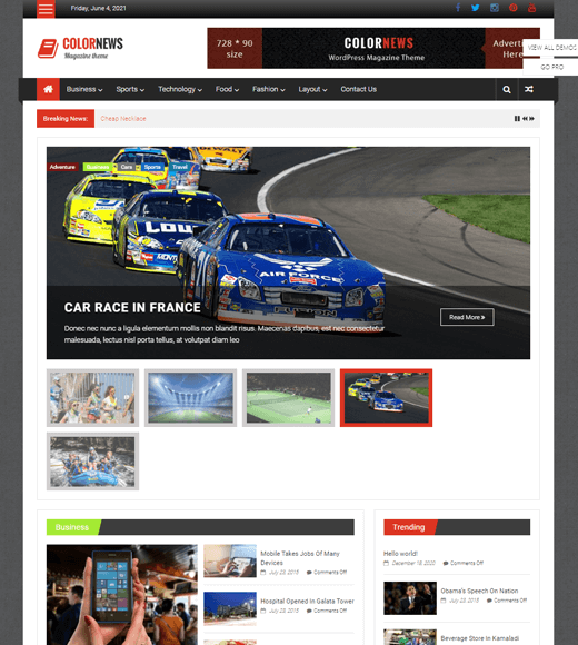 ColorNews Theme Demo