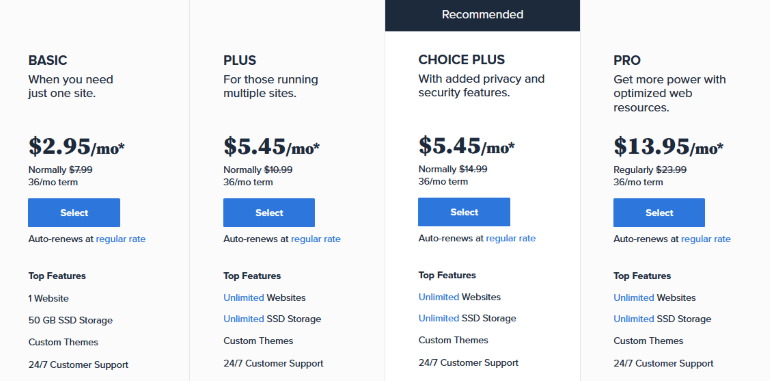 Pricing Plans Bluehost How to Build a Website Using Bluehost