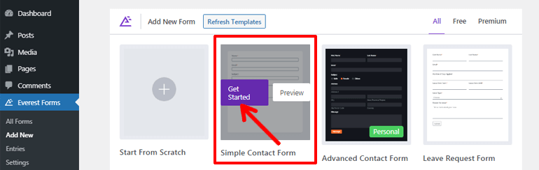 Creating Request a Call Back Form Using Simple Contact Form Template
