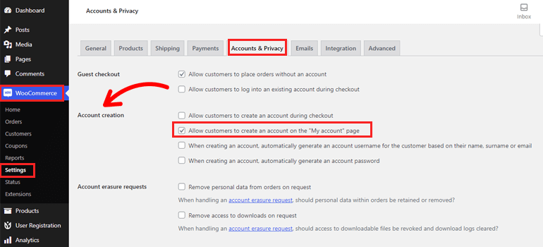 Account Creation WooCommerce Approve User Registration