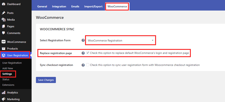 Replace Registration Page