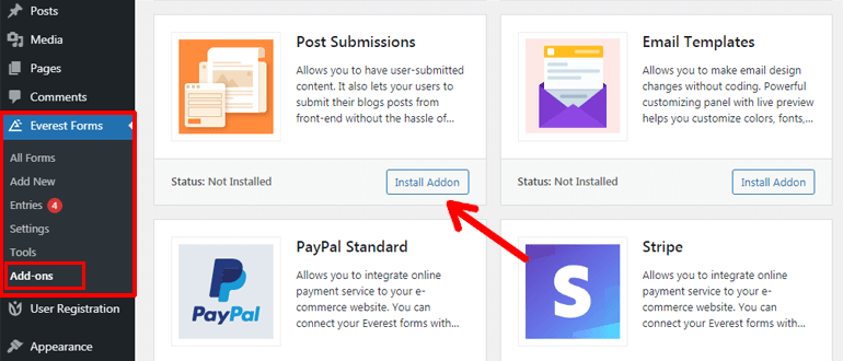 Install Post Submission Add-on Allow Users to Post on WordPress