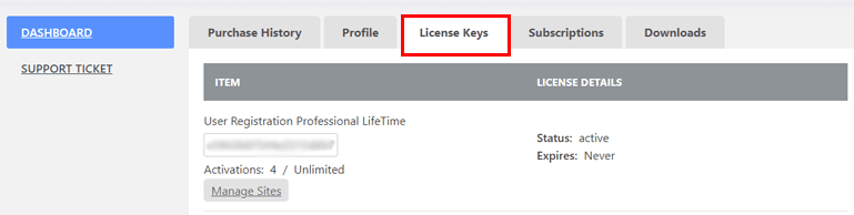 Copy Product License Key