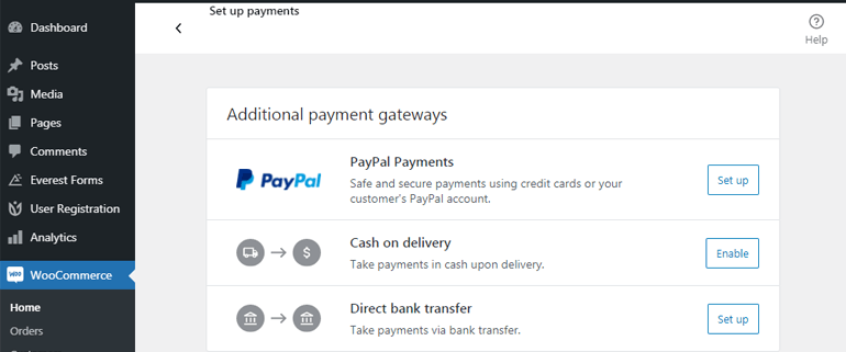 Setting Up Payments How to Create eCommerce Website Using WooCommerce