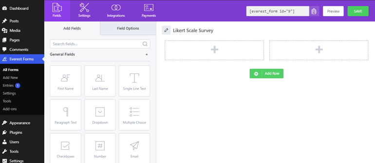 Form Editor Window How to Create Likert Scale Survey Questions