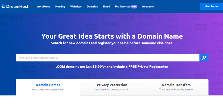 DreamHost Cheap Domain Registration