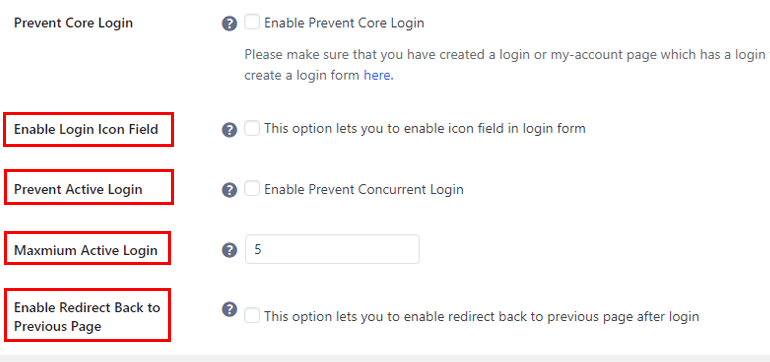 User Registration Pro Login Options