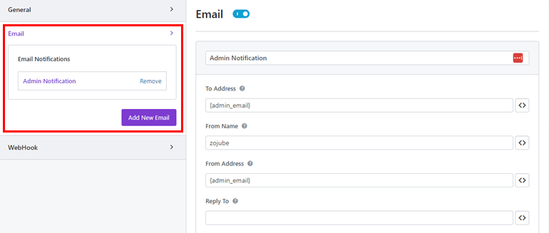 Set Email Notifications