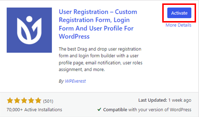 Activate User Registration Free