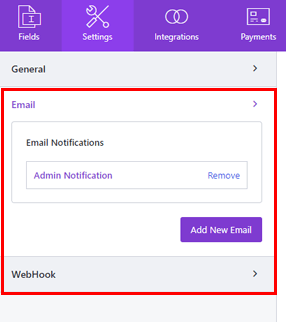 Configure Email and WebHook Settings