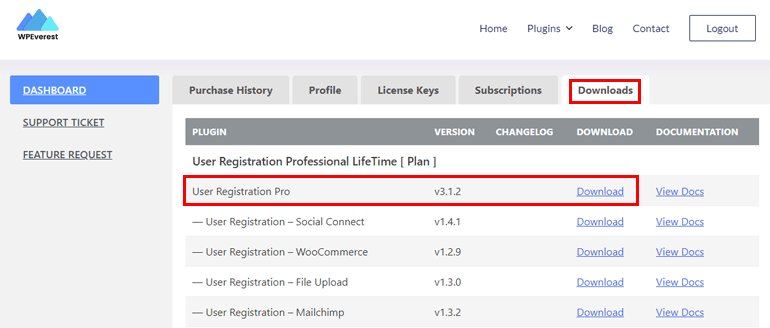 Download User Registration Pro File