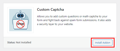 Install Custom Captcha Addon