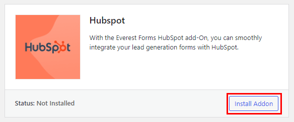 Install HubSpot Add-on