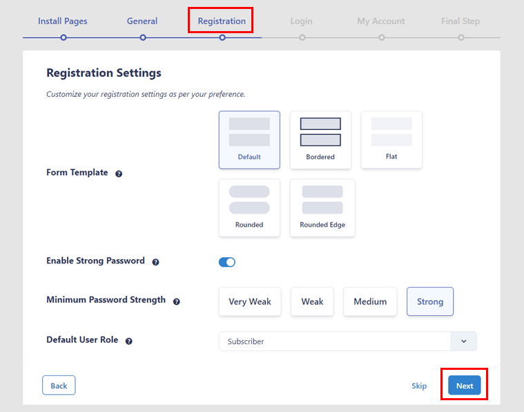 Set Up User Registration Options