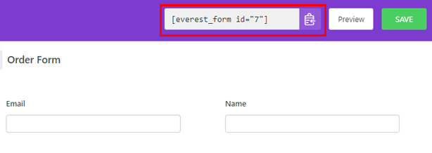 Copy Shortcode How to Add an Order Form to a Website