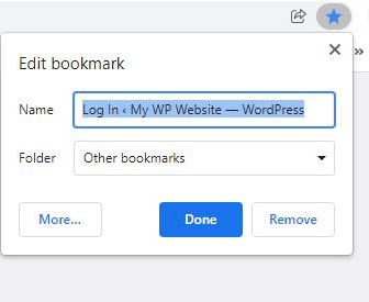 Bookmark WordPress Login URL