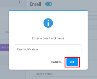 Create New Email Notification