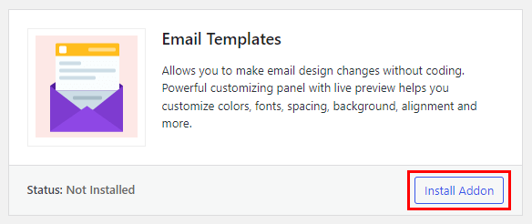 Install Email Templates Add-on