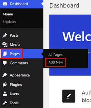 Open Pages Add New