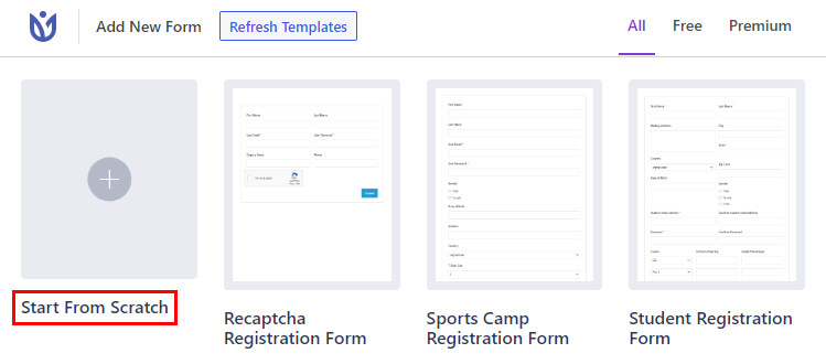 Add New Form Templates