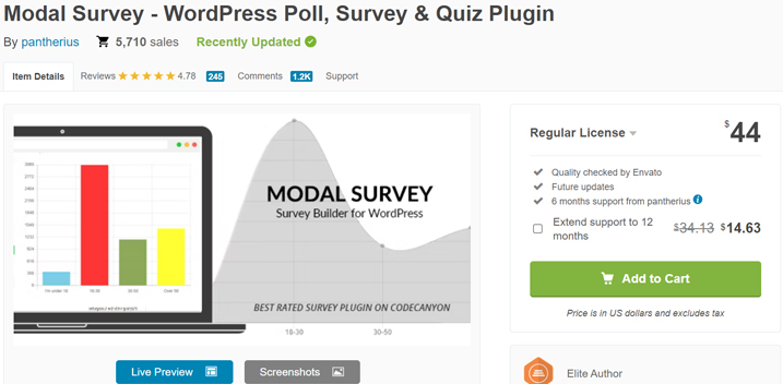 Modal Survey Premium WordPress Poll Plugin