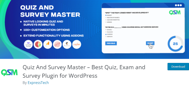 Quiz And Survey Master Best WordPress Quiz Plugin
